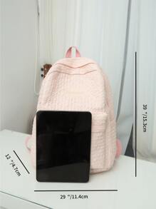 Solid Color Women's Multipurpose Backpack - Pink - View 5