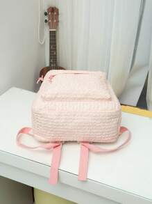 Solid Color Women's Multipurpose Backpack - Pink - View 6