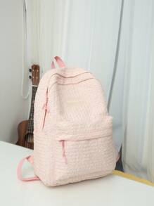 Solid Color Women's Multipurpose Backpack - Pink - View 8