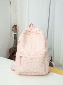 Solid Color Women's Multipurpose Backpack - Pink - View 10