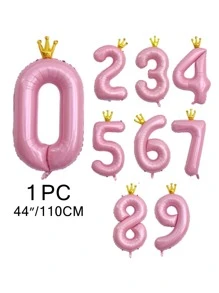 1pc Number Graphic Decorative Balloon, Modern Plastic Balloon For Party - Multicolor - View 2