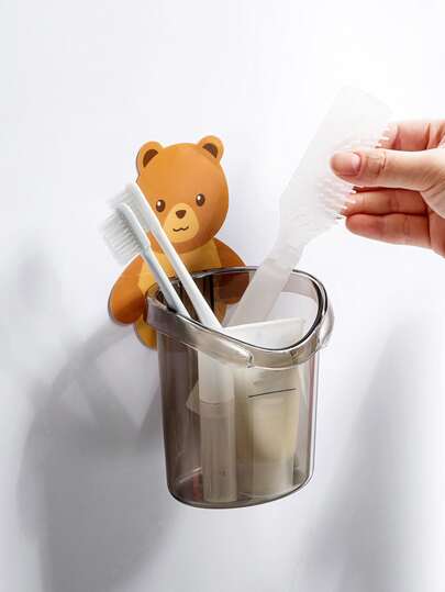 1 Giá treo tường hình gấu hoạt hình dùng trang trí phòng tắm nhà cửa, trang trí mùa thu, trở lại trường học