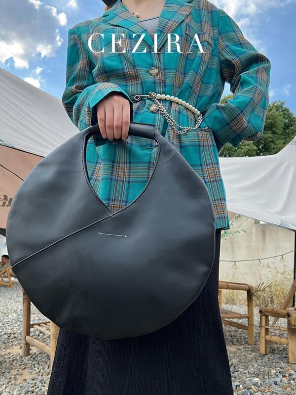 Oversized Novelty Bag Stitch Detail Minimalist For Teen Girls Women