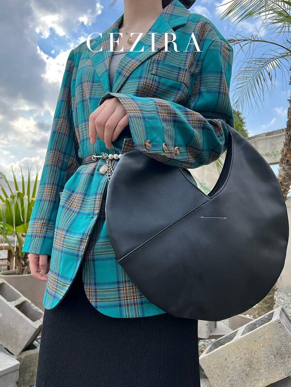 Oversized Novelty Bag Stitch Detail Minimalist For Teen Girls Women