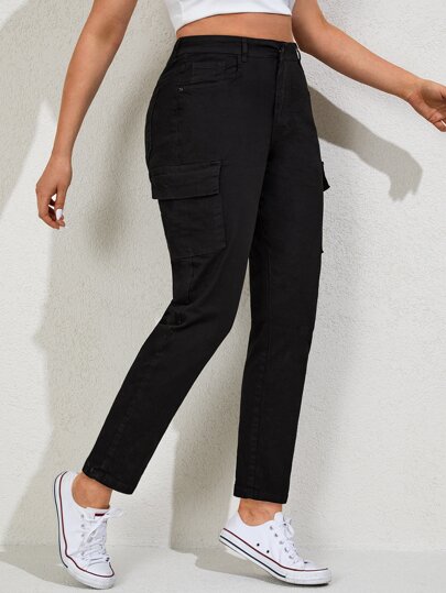 EURMUSE Plus Flap Pocket Side Cargo Jeans