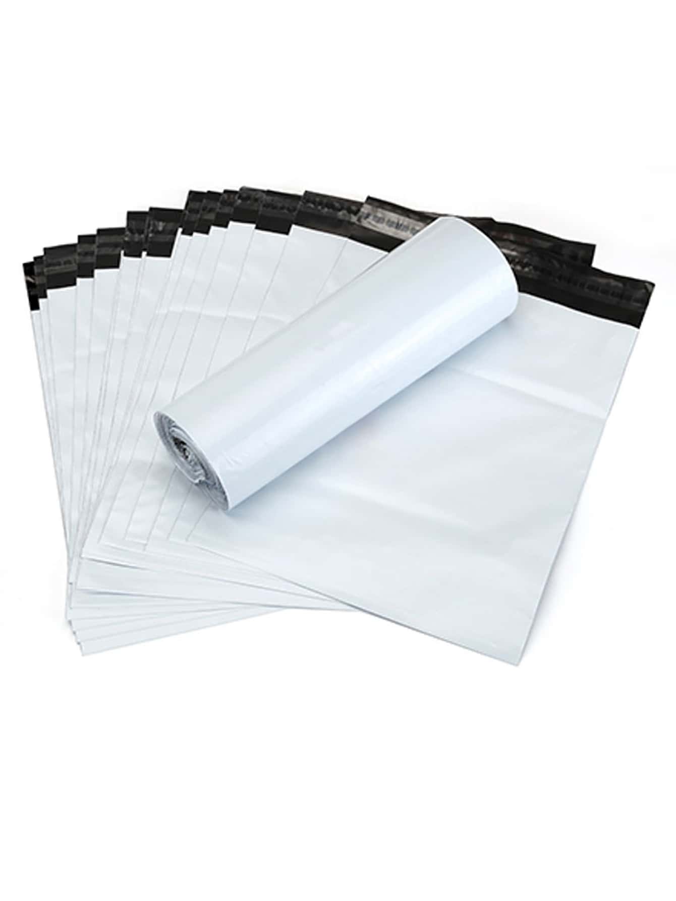 50入組素色包裝袋辦公室學校用簡約多用途自粘包裝袋 - 白色 - 查看 1