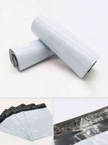 50入組素色包裝袋辦公室學校用簡約多用途自粘包裝袋 - 白色 - 查看 4