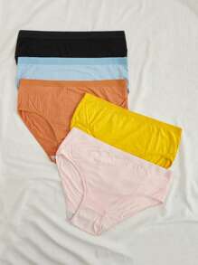 5 piezas Bragas unicolor tejido de canalé - Multicolor - Ver 4