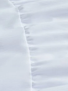 ROMWE Fairycore Váy nữ Viên lá sen màu trơn Giải trí - trắng - Xem 4