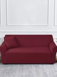 1入組素色沙發套現代沙發套彈力沙發套家用 - 酒紅色 - 查看 4
