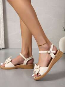 Giày bệt dày và Dép nêm Nữ - Màu be - Xem 1