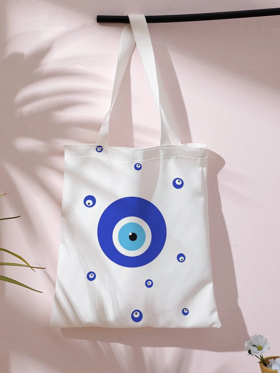 眼睛圖案購物袋休閒