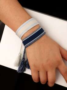 2pcs Tassel Decor Bracelet - Multicolor - View 1