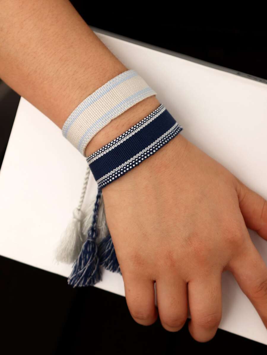 2pcs Tassel Decor Bracelet - Multicolor - View 1