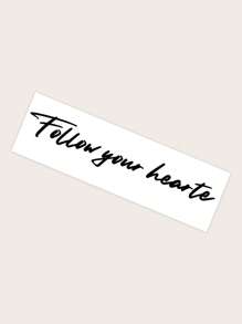 1 tờ Nhãn dán hình xăm đồ họa chữ cái - màu đen - Xem 5