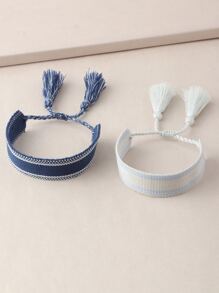2pcs Tassel Decor Bracelet - Multicolor - View 5