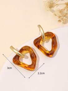 2入組幾何耳墜 - 彩色 - 查看 3