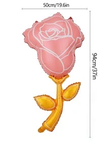 1 pieza en forma de rosa globo - Rosa - Ver 3