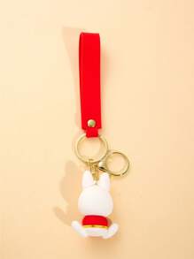 1pc Women Cartoon Rabbit Charm Cute Keychain - Multicolor - View 2