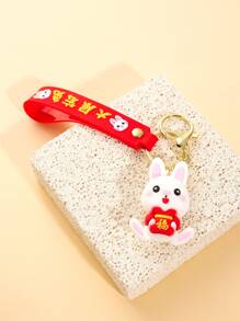1pc Women Cartoon Rabbit Charm Cute Keychain - Multicolor - View 3