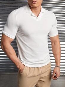 GENTILAND Men Solid Polo Shirt - White - View 1