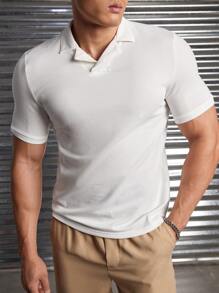 GENTILAND Men Solid Polo Shirt - White - View 5