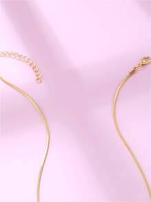 1入組時尚字母墜飾項鍊適合女士日常裝飾銅首飾類