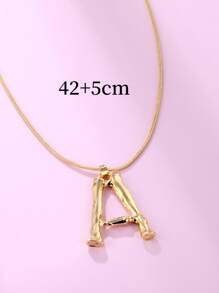 1入組時尚字母墜飾項鍊適合女士日常裝飾銅首飾類