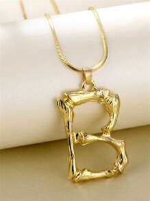 1入組時尚字母墜飾項鍊適合女士日常裝飾銅首飾類