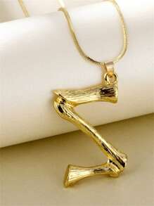 1入組時尚字母墜飾項鍊適合女士日常裝飾銅首飾類