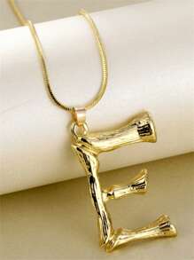 1入組時尚字母墜飾項鍊適合女士日常裝飾銅首飾類