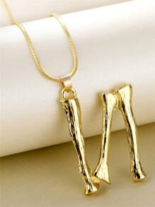 1入組時尚字母墜飾項鍊適合女士日常裝飾銅首飾類