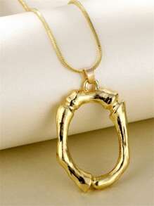 1入組時尚字母墜飾項鍊適合女士日常裝飾銅首飾類