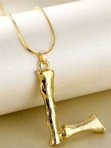 1入組時尚字母墜飾項鍊適合女士日常裝飾銅首飾類