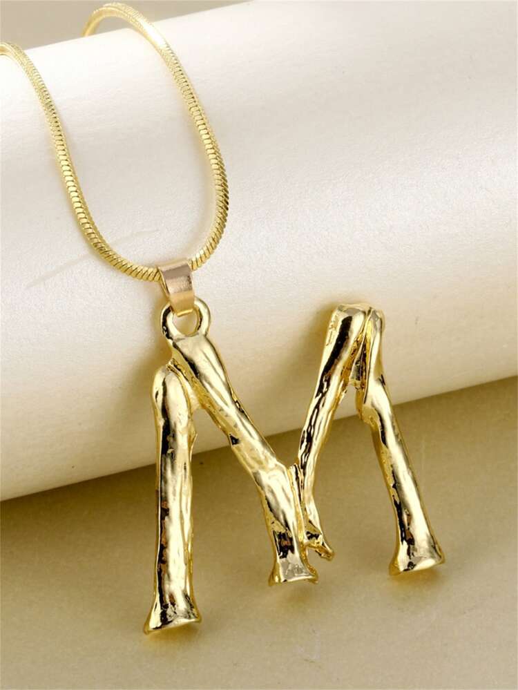 1pc Fashionable Letter Charm Necklace For Women For Daily Decoration Copper Jewelry