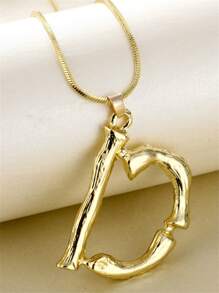 1入組時尚字母墜飾項鍊適合女士日常裝飾銅首飾類