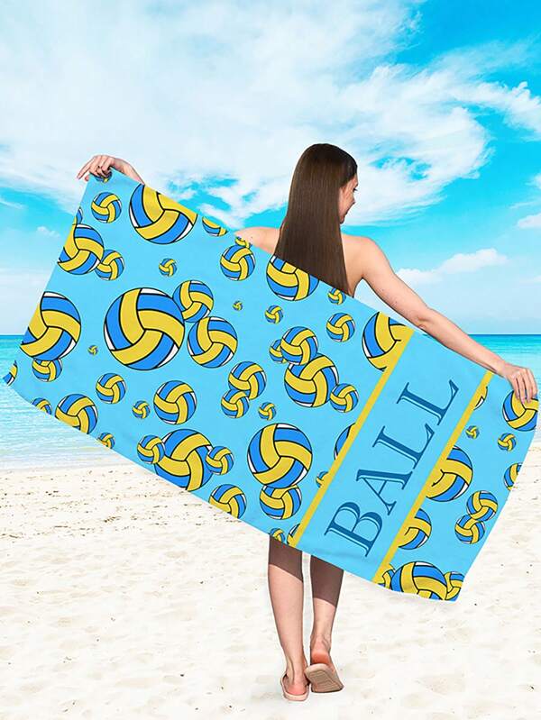 1pc Volleyball Pattern Beach Towel SHEIN USA