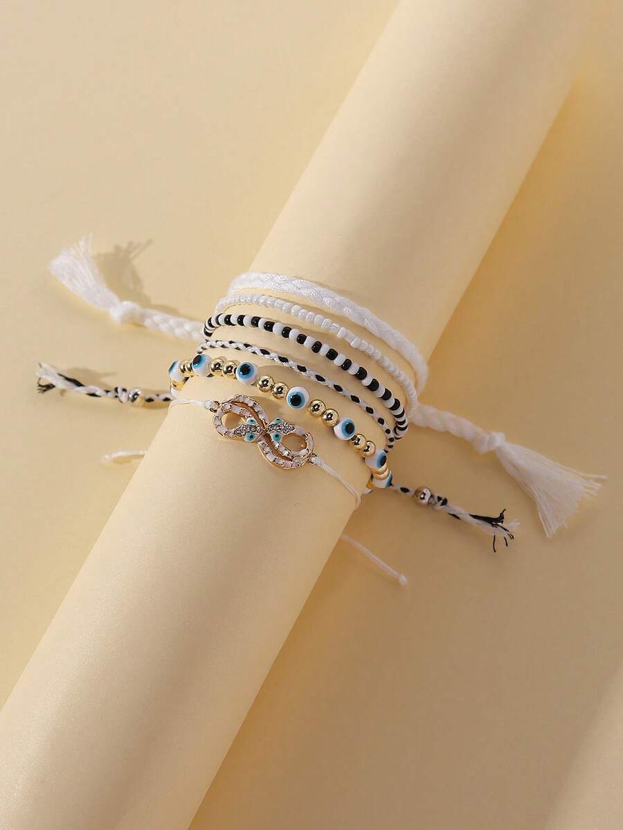 5入組邪惡之眼裝飾手環