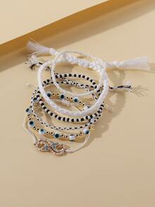 5入組邪惡之眼裝飾手環