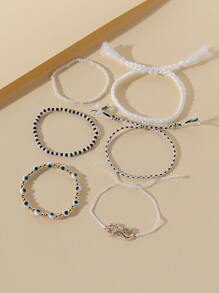 5入組邪惡之眼裝飾手環