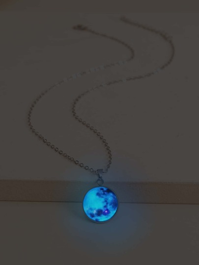 1 pieza Collar con colgante con diseño de galaxia que brilla en la oscuridad, regalo de cumpleaños para adolescentes