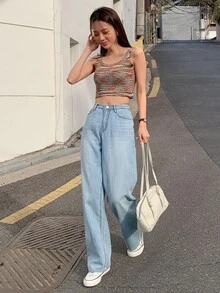 DAZY Space Dye Crop Knit Top - Multicolor - View 4