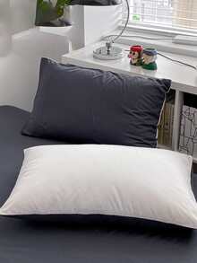 Two Tone Duvet Cover Set Without Filler - White - View 6