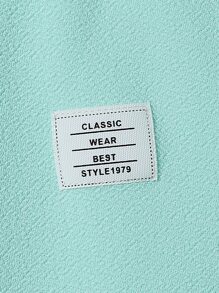 Manfinity RebelGame Men Letter Patched Detail Tank Top & Drawstring Waist Shorts - Mint Blue - View 4