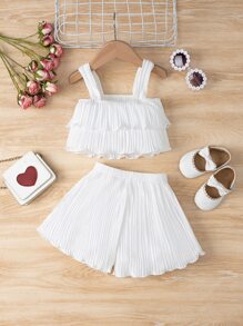 SHEIN 嬰兒女孩襯裙上衣和短褲