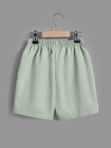 SHEIN 小男童前蝴蝶結襯衫和馬甲和短褲