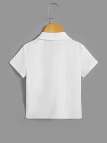 SHEIN 小男童前蝴蝶結襯衫和馬甲和短褲