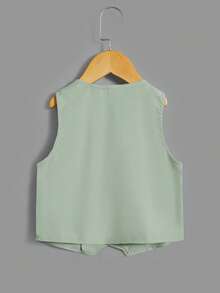 SHEIN 小男童前蝴蝶結襯衫和馬甲和短褲