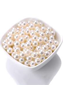 125 hạt ngọc trai giả DIY trang trí may vá - trắng - Xem 1