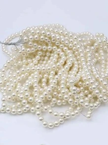 125 hạt ngọc trai giả DIY trang trí may vá - trắng - Xem 2